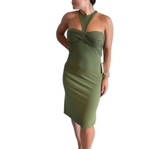 Jovani Olive Green Midi Dress